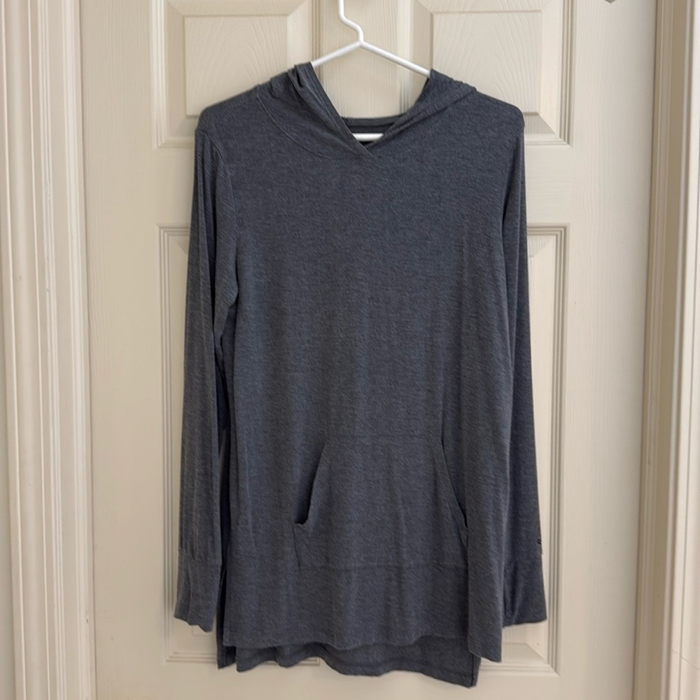 Cuddl Duds Gray Long-Sleeve Hoodie Tunic M